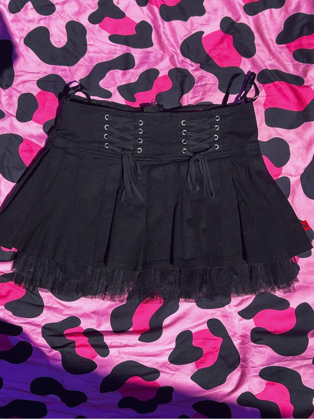Tripp NYC x Royal Bones vintage lace up pleated mini skirt (EXTREMELY RARE)